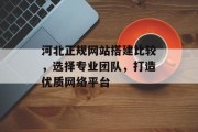 河北正规网站搭建比较,选择专业团队,打造优质网络平台 河北正规网站搭建比较,选择专业团队,打造优质网络平台