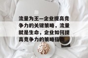 流量为王—企业提高竞争力的关键策略,流量就是生命,企业如何提高竞争力的策略指南 流量为王—企业提高竞争力的关键策略,流量就是生命,企业如何提高竞争力的策略指南