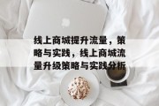 线上商城提升流量,策略与实践,线上商城流量升级策略与实践分析