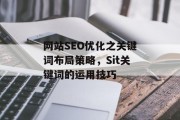 网站SEO优化之关键词布局策略，Sit关键词的运用技巧