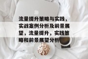 流量提升策略与实践，实战案例分析及前景展望，流量提升，实践策略和前景展望分析