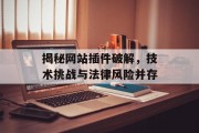 揭秘网站插件破解,技术挑战与法律风险并存 揭秘网站插件破解,技术挑战与法律风险并存