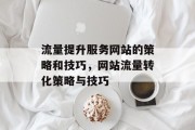 流量提升服务网站的策略和技巧,网站流量转化策略与技巧