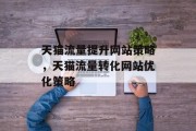天猫流量提升网站策略，天猫流量转化网站优化策略