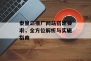 秦皇岛推广网站搭建要求,全方位解析与实施指南 秦皇岛推广网站搭建要求,全方位解析与实施指南