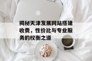 揭秘天津发展网站搭建收费,性价比与专业服务的权衡之道 揭秘天津发展网站搭建收费,性价比与专业服务的权衡之道
