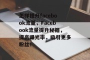 怎样提升facebook流量,Facebook流量提升秘籍,提高曝光率,吸引更多粉丝! 怎样提升facebook流量,Facebook流量提升秘籍,提高曝光率,吸引更多粉丝!