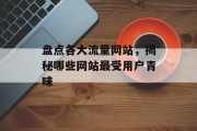 盘点各大流量网站,揭秘哪些网站最受用户青睐 盘点各大流量网站,揭秘哪些网站最受用户青睐