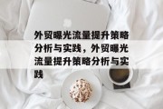 外贸曝光流量提升策略分析与实践,外贸曝光流量提升策略分析与实践 外贸曝光流量提升策略分析与实践,外贸曝光流量提升策略分析与实践