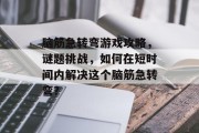 脑筋急转弯游戏攻略，谜题挑战，如何在短时间内解决这个脑筋急转弯？
