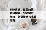 SEO实战,免费的策略和实践,SEO实战秘籍,免费策略与实践指南 SEO实战,免费的策略和实践,SEO实战秘籍,免费策略与实践指南
