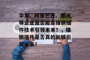 华为、阿里巴巴、腾讯等企业是否能靠镍钢插件技术引领未来?,镍钢插件是否真的能够引领未来? 华为、阿里巴巴、腾讯等企业是否能靠镍钢插件技术引领未来?,镍钢插件是否真的能够引领未来?