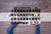 小区激活后流量提升策略与实践案例分析,小区激活流量提升策略与实践案例解析 小区激活后流量提升策略与实践案例分析,小区激活流量提升策略与实践案例解析