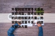 外贸网站流量不足而未获取询盘,你可能面临的问题和解决方案,外贸网站流量不足,问题与解决方案 外贸网站流量不足而未获取询盘,你可能面临的问题和解决方案,外贸网站流量不足,问题与解决方案