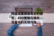 网站流量激增背后的秘密,ASO策略在提升流量中的关键作用 网站流量激增背后的秘密,ASO策略在提升流量中的关键作用