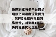 快速浏览与多平台同步增强上网速度流量提升，5步轻松提升电脑网络速滑，浏览器+网站协同更新优化流量!