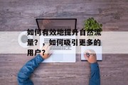 如何有效地提升自然流量?,如何吸引更多的用户? 如何有效地提升自然流量?,如何吸引更多的用户?