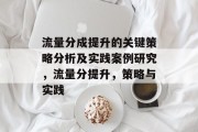 流量分成提升的关键策略分析及实践案例研究,流量分提升,策略与实践 流量分成提升的关键策略分析及实践案例研究,流量分提升,策略与实践