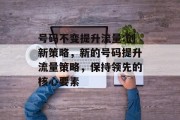 号码不变提升流量:创新策略,新的号码提升流量策略,保持领先的核心要素 号码不变提升流量:创新策略,新的号码提升流量策略,保持领先的核心要素