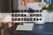 揭秘机构课件网站排名背后的奥秘，如何提升您的课件网站在竞争中脱颖而出