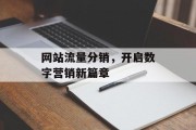 网站流量分销,开启数字营销新篇章 网站流量分销,开启数字营销新篇章