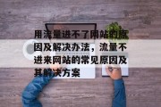 用流量进不了网站的原因及解决办法，流量不进来网站的常见原因及其解决方案