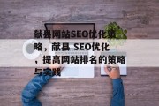 献县网站SEO优化策略，献县 SEO优化，提高网站排名的策略与实践