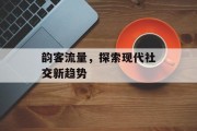 韵客流量,探索现代社交新趋势 韵客流量,探索现代社交新趋势