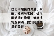 优化网站接口流量，策略、技巧与实践，优化网站接口流量，策略技巧及实践，提升网站流量的关键