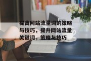 提高网站流量词的策略与技巧,提升网站流量关键词,策略与技巧 提高网站流量词的策略与技巧,提升网站流量关键词,策略与技巧