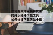 如何有效地安装和使用网站小插件下载工具，如何快捷下载网站小插件