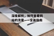 深度解析，如何查看网站的流量——全面指南