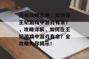 游戏攻略攻略，如何在王妃游戏中游刃有余？，攻略详解，如何在王妃游戏中游刃有余？全攻略为你揭示！
