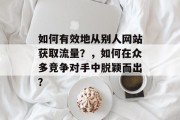 如何有效地从别人网站获取流量？，如何在众多竞争对手中脱颖而出？