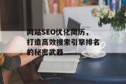 网站SEO优化简历，打造高效搜索引擎排名的秘密武器