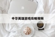 中华英雄游戏攻略视频 中华英雄游戏攻略视频