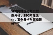 SEO网站优化方案案例分析,SEO网站优化,案例分析与策略建议