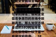 SEO网站排名优化软件是企业网络营销过程中必不可少的一部分。它们可以显著提升搜索引擎的排名,帮助企业在竞争激烈的市场中脱颖而出。那么如何选择合适的SEO网站排名优化软件呢?以下是一些建议和指南。,SEO软件选择指南 SEO网站排名优化软件是企业网络营销过程中必不可少的一部分。它们可以显著提升搜索引擎的排名,帮助企业在竞争激烈的市场中脱颖而出。那么如何选择合适的SEO网站排名优化软件呢?以下是一些建议和指南。,SEO软件选择指南