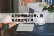 如何查看网站流量，网站流量查询工具
