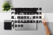 网站优化方法,提升用户体验,增强品牌曝光度,网站优化,提升用户体验与品牌曝光度的方法分析 网站优化方法,提升用户体验,增强品牌曝光度,网站优化,提升用户体验与品牌曝光度的方法分析