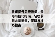 快速提升免费流量,策略与技巧指南,轻松获得大量流量,策略与技巧指南