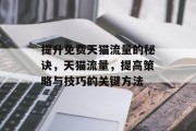 提升免费天猫流量的秘诀，天猫流量，提高策略与技巧的关键方法