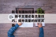 新手主播如何提升流量，新手主播必备流量技巧，提升流量的秘密武器