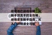 绝地逃亡游戏攻略，从新手到高手的全攻略，绝地求生新手指南，从入门到精通全攻略