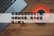 天津网站搜索优化,提升网站流量,助力企业线上腾飞 天津网站搜索优化,提升网站流量,助力企业线上腾飞