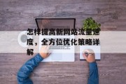怎样提高新网站流量速度,全方位优化策略详解 怎样提高新网站流量速度,全方位优化策略详解