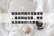 链接如何提升流量使用,提高网站流量,使用社交媒体的5大策略 链接如何提升流量使用,提高网站流量,使用社交媒体的5大策略