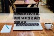 青州网站SEO优化,青州 SEO优化实战案例分享 青州网站SEO优化,青州 SEO优化实战案例分享