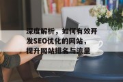 深度解析,如何有效开发SEO优化的网站,提升网站排名与流量 深度解析,如何有效开发SEO优化的网站,提升网站排名与流量