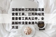 深度解析江苏网站流量查看工具，江苏网站流量查看工具大公开，全面解析流量来源与获取方法